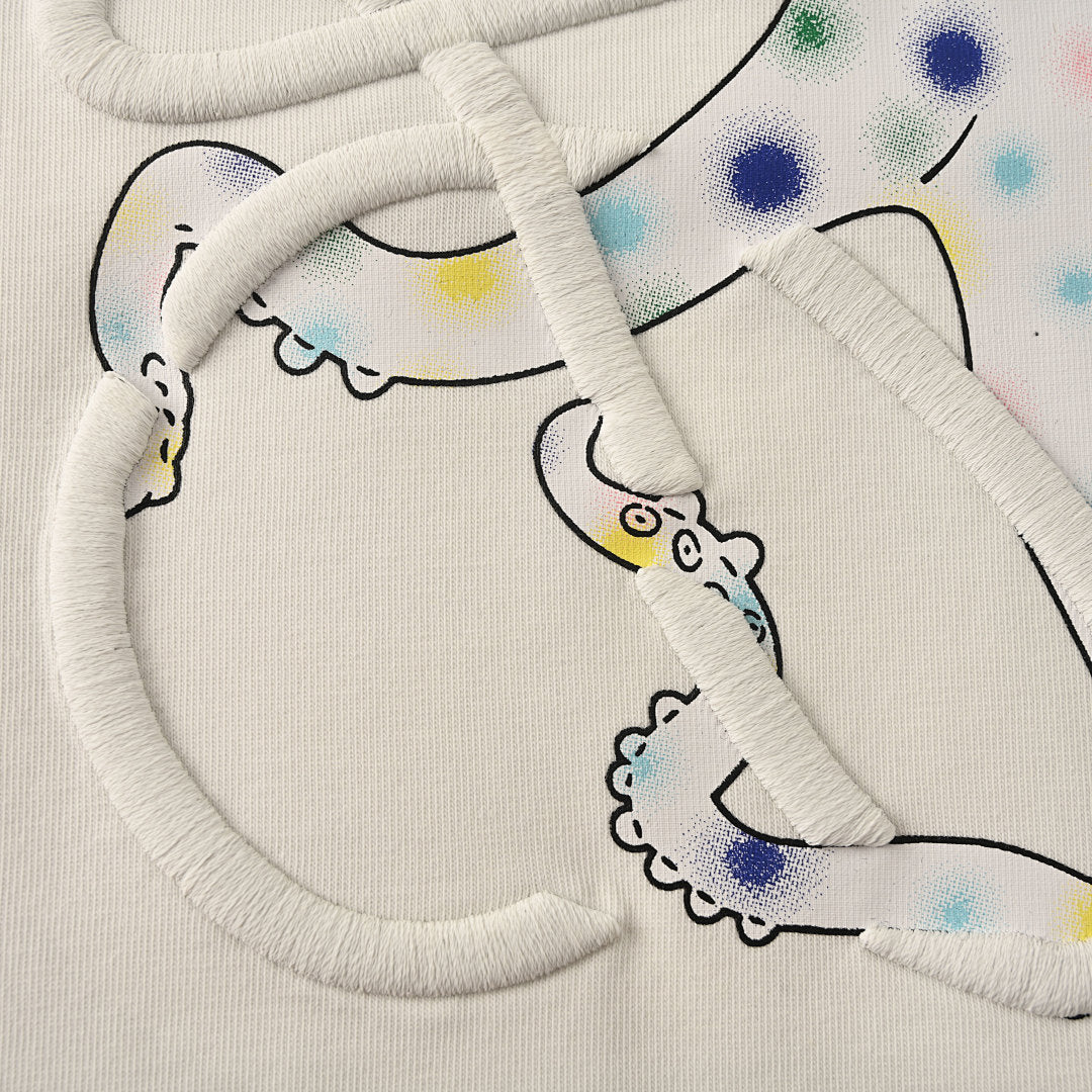 LOEWE Octopus Print and Anagram Embroidered T-Shirt
