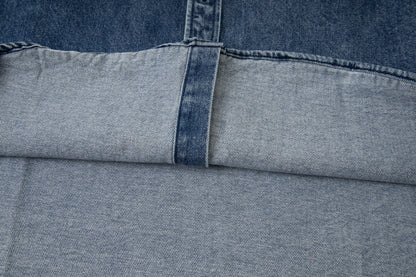 Ami Heart Logo Embroidered Denim Shirt 852