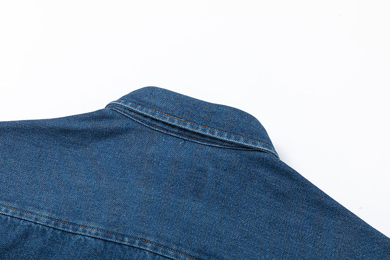 Ami Heart Logo Embroidered Denim Shirt 816