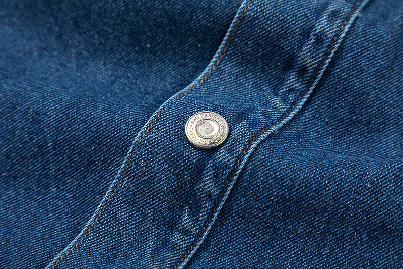 Ami Metal Heart Embellished Denim Jacket 834
