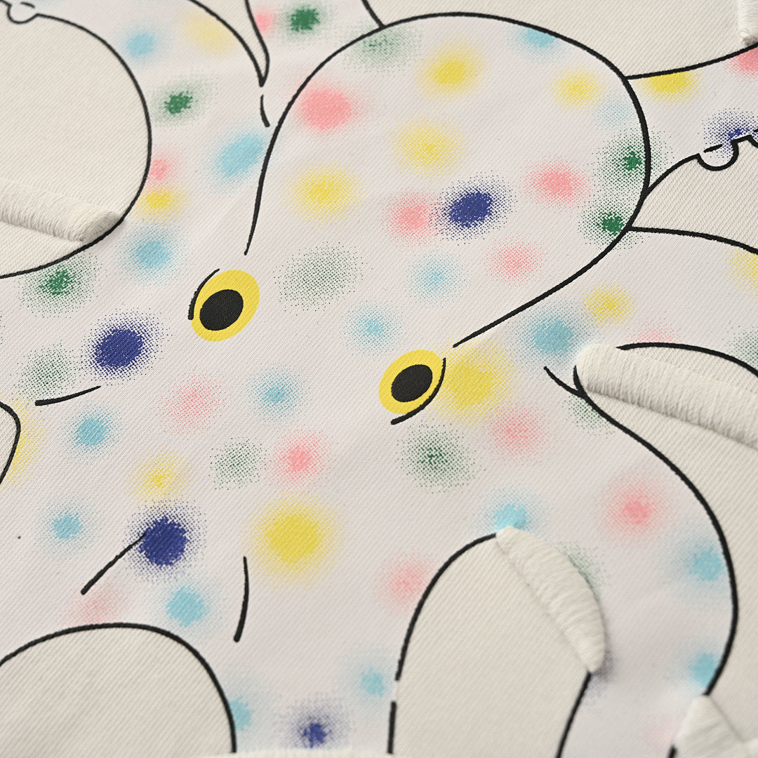 LOEWE Octopus Print and Anagram Embroidered T-Shirt