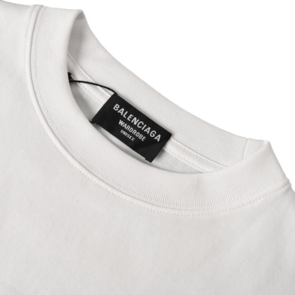 Balenciaga Large-Scale Logo Print Cotton Jersey Hoodie