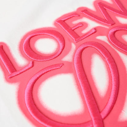 Loewe Neon-Embroidered Fluorescent Pink T-Shirt