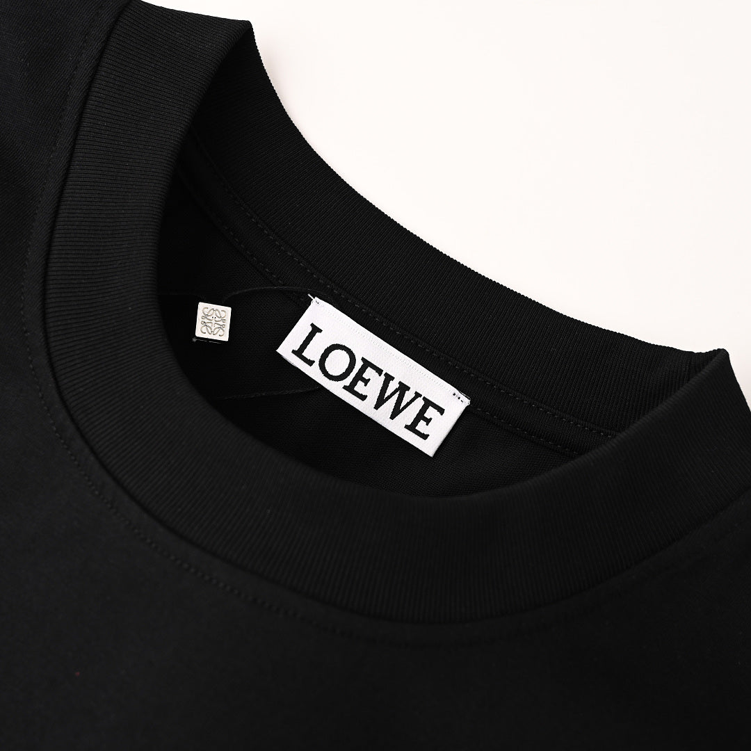 Loewe Neon-Embroidered Fluorescent Pink T-Shirt