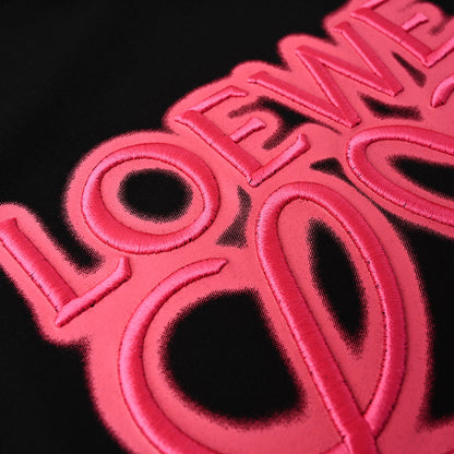 Loewe Neon-Embroidered Fluorescent Pink T-Shirt