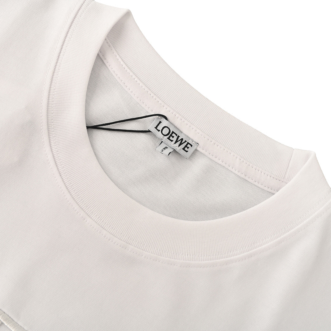 Loewe T-Shirt with Contrast Embroidered Chest Logo
