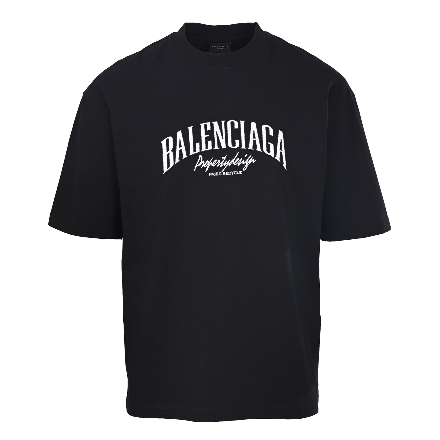 Balenciaga Distressed Logo Relaxed-Fit Cotton T-Shirt