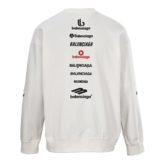 Balenciaga Paris Script Logo Embroidered Cotton Hoodie