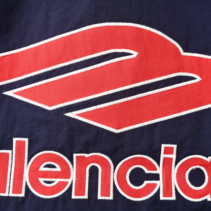 Balenciaga Paris Script Logo Embroidered Cotton Hoodie