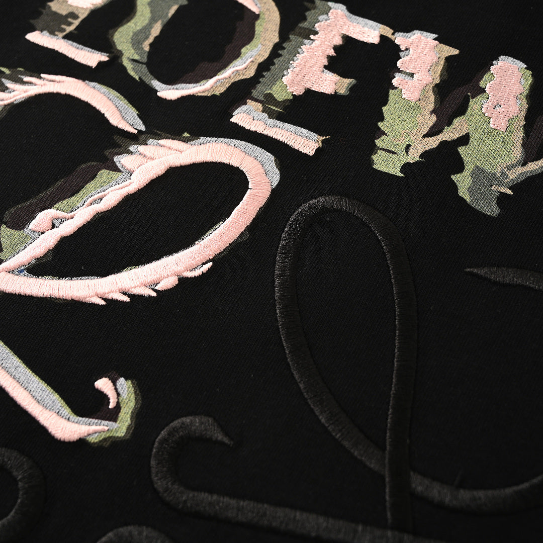 Loewe Camouflage Digital Print & Placement Embroidery Short-Sleeve T-Shirt
