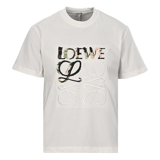 Loewe Camouflage Digital Print & Placement Embroidery Short-Sleeve T-Shirt