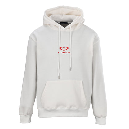 Balenciaga Large-Scale Logo Print Cotton Jersey Hoodie