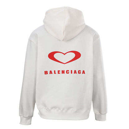 Balenciaga Large-Scale Logo Print Cotton Jersey Hoodie
