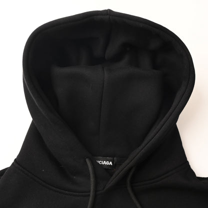 Balenciaga Large-Scale Logo Print Cotton Jersey Hoodie