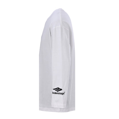 Balenciaga Large-Scale Logo Print Cotton Jersey Hoodie