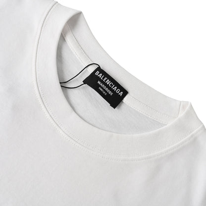 Balenciaga Large-Scale Logo Print Cotton Jersey Hoodie
