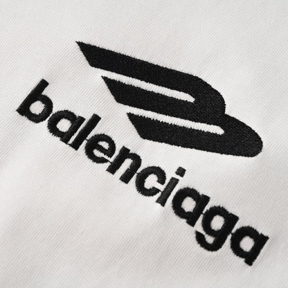 Balenciaga Large-Scale Logo Print Cotton Jersey Hoodie