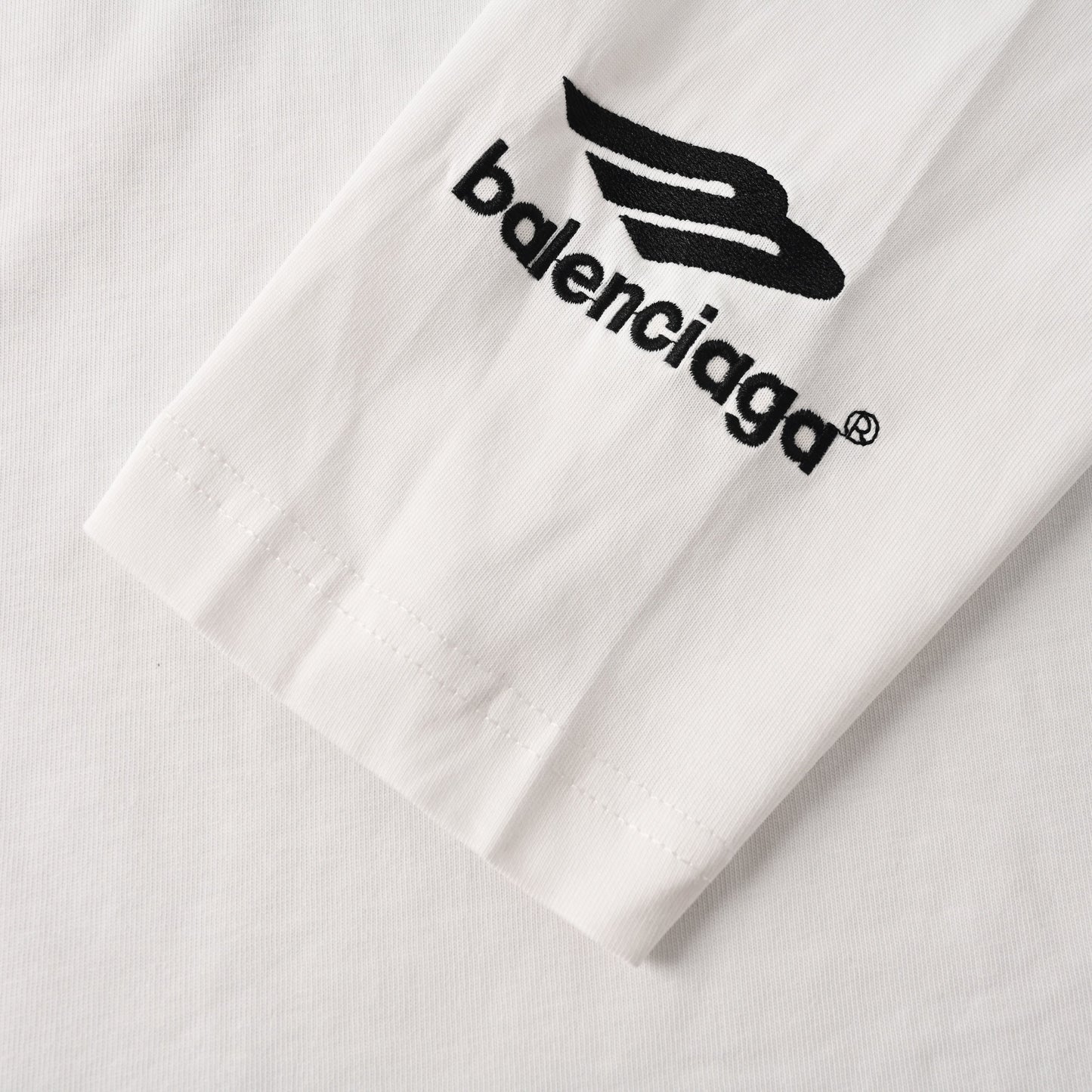 Balenciaga Large-Scale Logo Print Cotton Jersey Hoodie