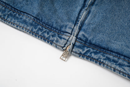 Ami Heart Logo Embroidered Denim Shirt 853