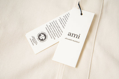 Ami Classic Heart Embroidered Long-Length Denim Shirt 848