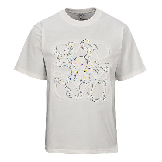 LOEWE Octopus Print and Anagram Embroidered T-Shirt
