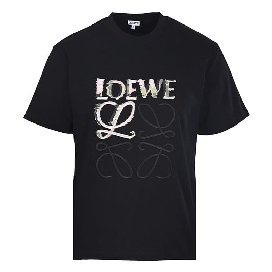 Loewe Camouflage Digital Print & Placement Embroidery Short-Sleeve T-Shirt